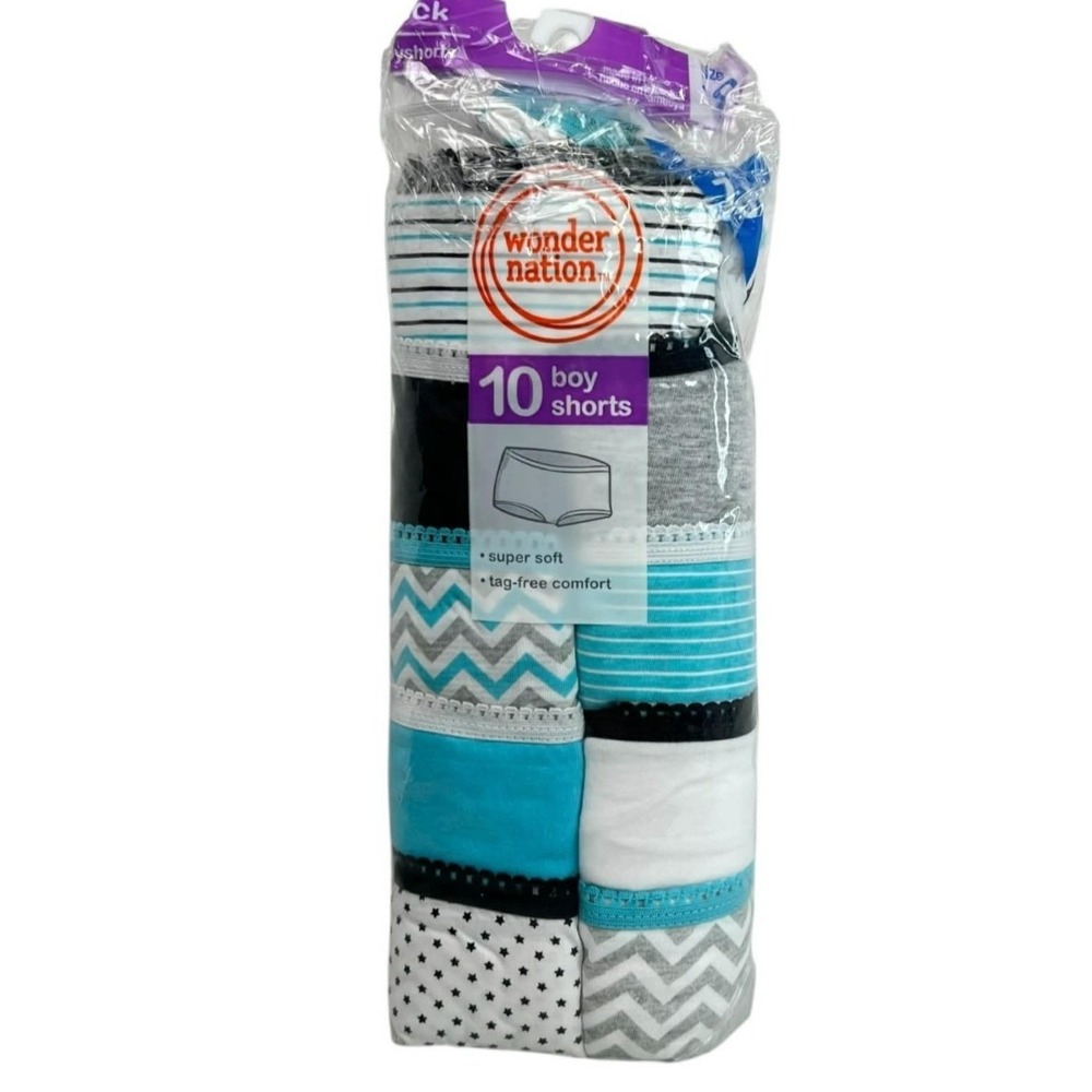 Wonder Nation 18 Multi Boy Shorts 10 Pack Underwear Stars Stripes Chevron Cotton